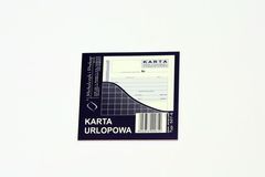Karta urlopowa - 2/3 A6 - bloczek 40 kopii