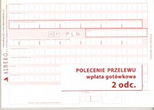 Polecenie przelewu/wpłata gotówkowa - papier samokopiujący - 2-odcinkowe - bloczek 80 kartkowy