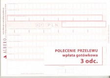 Polecenie przelewu/wpłata gotówkowa - papier samokopiujący - 3-odcinkowe - bloczek 80 kartkowy