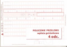 Polecenie przelewu/wpłata gotówkowa - papier samokopiujący - 4-odcinkowe - bloczek 80 kartkowy