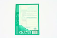 Skierowanie na badanie lekarskie - bloczek 40 kart - Nowy wzór obowiązujący od 01.04.15r.