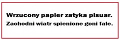 Śmieszne tabliczki refleksyjne (Wrzucony papier zatyka pisuar...)