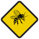 Śmieszne znaki drogowe ze zwierzętami (osa/pszczoła)