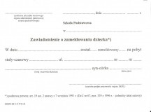 Zawiadomienie o zameldowaniu dziecka
