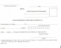 Zawiadomienie o przyjęciu dziecka