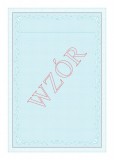 Gilosz - A4 - niebieski - szkoła podstawowa - dla świadectw ukończenia szkoły, gilosz z zabezpieczeniami (papier specjalny, UV, numeracja)