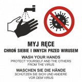 Obrazkowa instrukcja sanitarna: Myj ręce - chroń siebie i innych