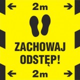 Znak: Zachowaj odstęp 2 m! (na podłogę)