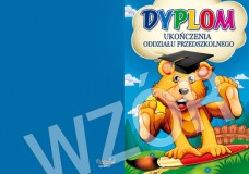 Dyplom ukończenia oddziału przedszkolnego (z treścią, linie pomocnicze) DS21