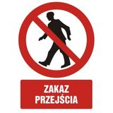 Zakaz przejścia - 21x29 - znak