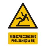 Niebezpieczeństwo poślizgnięcia się - 15x22 - znak