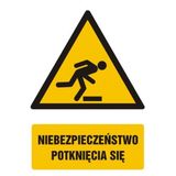 Niebezpieczeństwo potknięcia się - 15x22 - znak