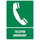 Tabliczka - Telefon awaryjny - 15x22 cm