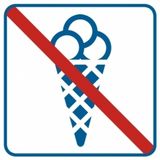 Zakaz wchodzenia z lodami - Znak