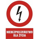 Niebezpieczeństwo dla życia - 29x42 - tabliczka