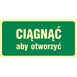 Tabliczka - Ciągnąć aby otworzyć - 7,5 x 15 cm