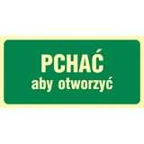 Pchać aby otworzyć - 7,5x15 - znak