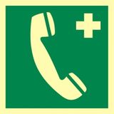 Telefon alarmowy do wezwania pierwszej pomocy - 15x15 - znak