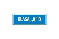 Klasa "0" B - tabliczka