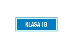 Tabliczka na drzwi - Klasa I B