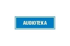 Audioteka - tabliczka na drzwi