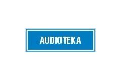 Tabliczka z napisem - Audioteka