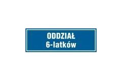 Tabliczka na drzwi - Oddział 6-latków