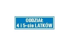 Oddział 4 i 5-latków - tabliczka