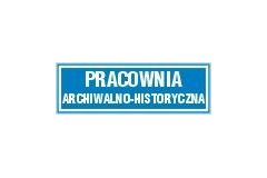 Pracownia archiwalno-historyczna - tabliczka na drzwi