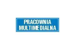 Pracownia multimedialna - tabliczka na drzwi