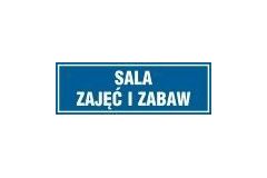 Sala zajęć i zabaw - tabliczka