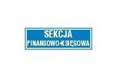 Tabliczka z napisem - Sekcja finansowo-księgowa