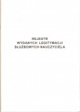 Rejestr wydanych legitymacji służbowych nauczyciela