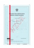 Świadectwo uk. szkoły podst. z wyróżn. I/9-w/1  z zabezp., numer