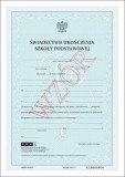 Świadectwo uk. szkoły podst. I/10/1 numerowane dla uczniów oddzia