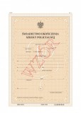 Świadectwo ukończ. szkoły polic. I/30 z zabezpieczen., numerowane