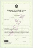Świadectwo ukończenia ogólnokształcącej szkoły muzycznej I stopnia