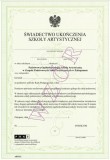 Świadectwo ukończenia Państwowej Ogólnokształcącej Szkoły Artystycznej w Zespole Państwowych Szkół Artystycznych w Zakopanem ART/23
