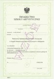 Świadectwo ukończenia szkoły muzycznej I stopnia ART/27