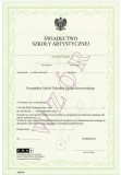 Świadectwo ukończenia szkoły artystycznej  ART/28