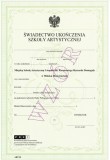 Świadectwo ukończenia szkoły artystycznej ART/30